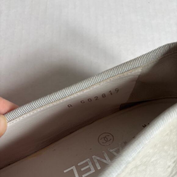 Chanel Cap Toe CC Logo Ballet Flats Gray Black Patent Leather Shoes Size EU 41 - Picture 14 of 16